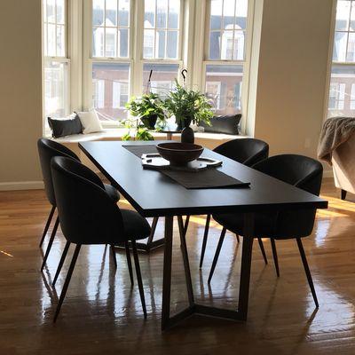 Custom window bench in this newly renovated living area