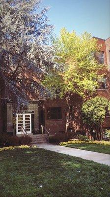 Outside of the Rock Creek Apartment building's main entrance