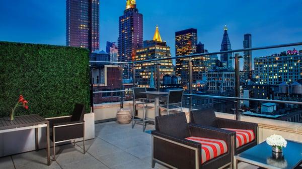 Up on 20 at the Hyatt Herald Square, with unobstructed views of both the Empire State Building and Freedom Tower