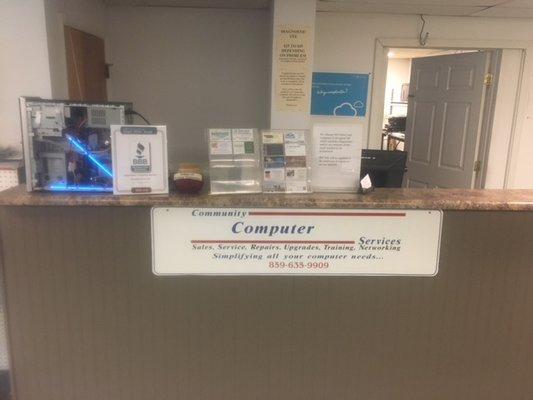 Front Desk At Community Computer Services