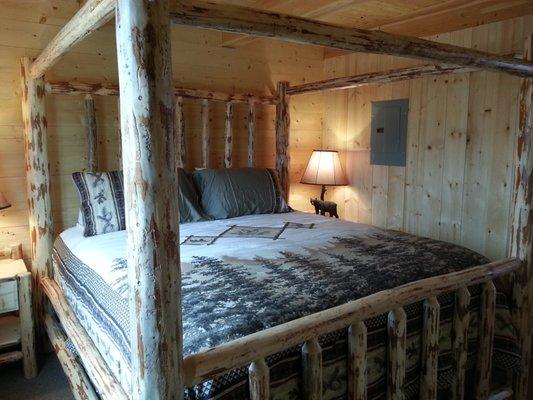 Master Bed at Anglers Lodge and Cabins in Hamilton, Montana