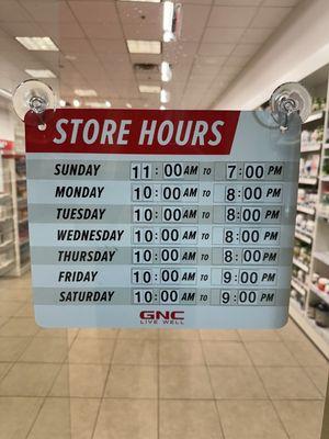 Store Hours