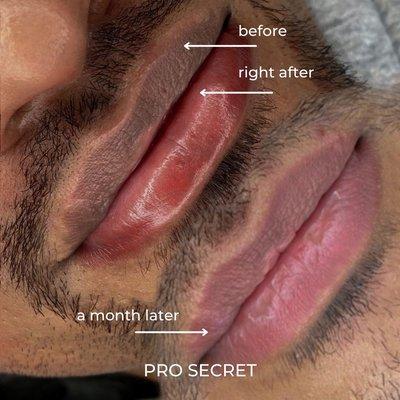 Lip permanent makeup process