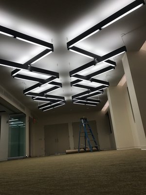 installation of lights with beautiful design