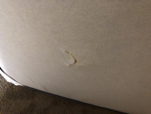 Damage to mattress