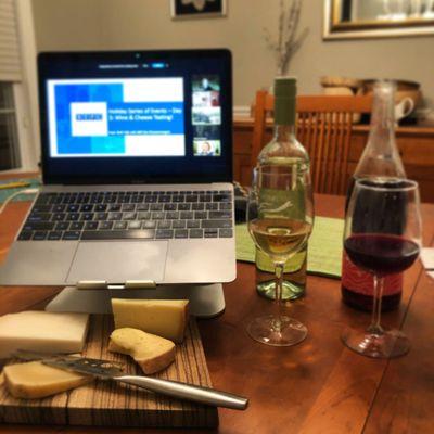 We offer a variety of virtual tastings, including wine, cheese, and chocolate.