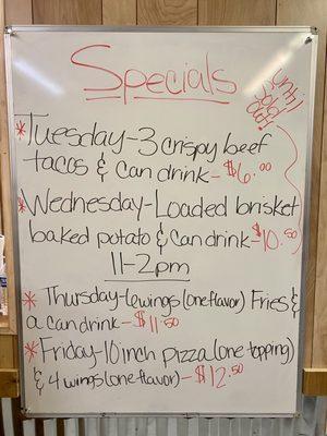 Daily lunch specials...