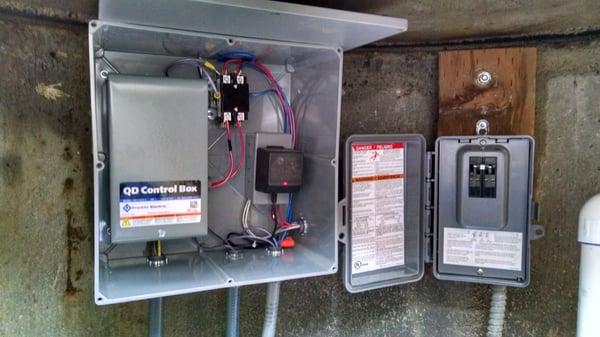 Control box, contact relay in water proof elc. Box .