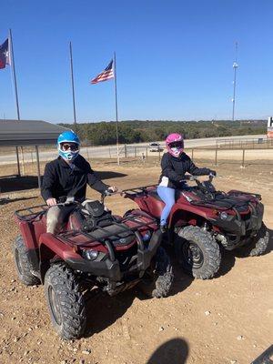 My husband and I on the new ATV rentals