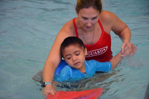 Sunday morning swim lessons take place at the Cook College pool. Enroll at the YMCA.