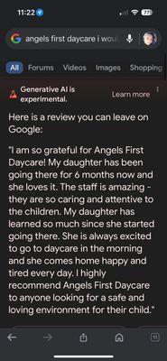 This is a review from Google from Parent