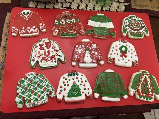 Ugly sweater cookies