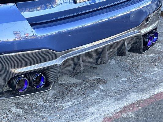 Installed tail pipes