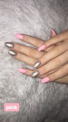 Acrylic Nail Set with Polish