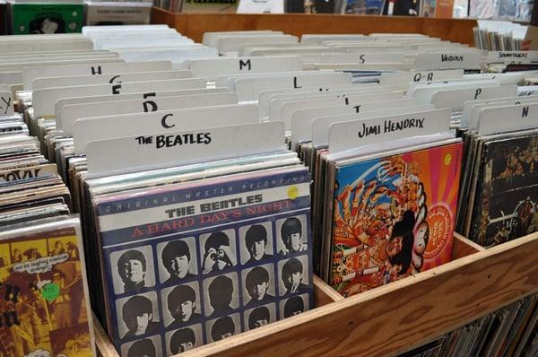 Beatles & Jimi Hendrix and other rare rock LPs.