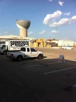 The soundcheck, I mean Austin Studios, parking lot.