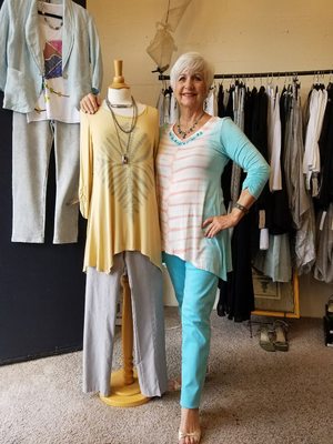 Mary Ann modeling some of our fabulous new fashions!