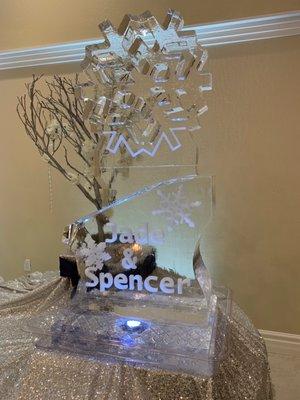 Snowflake Ice Sculpture with luge