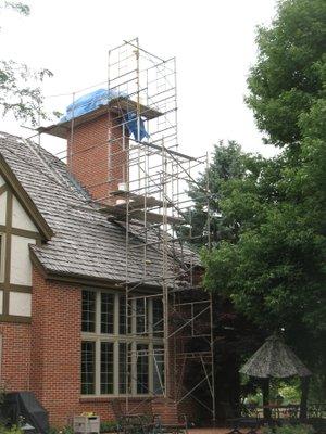 Chimney Repair in Progress