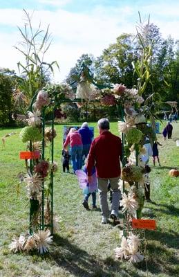 The Fairy House Festival archway to the fairy trail.