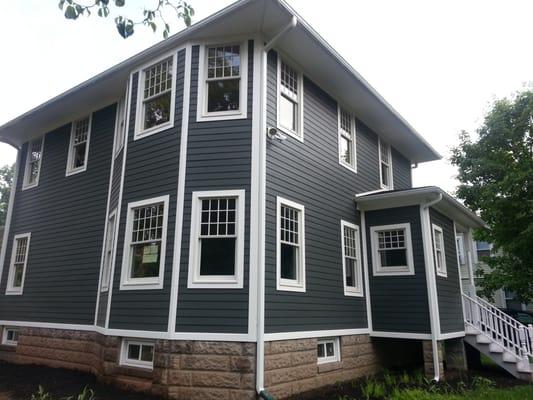 James Hardie Siding (midnight blue) vs. white azek trim