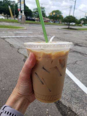 Snickerdoodle iced latte no white chocolate flavor as it contains dairy