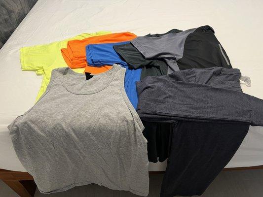 Workout clothes, shirts