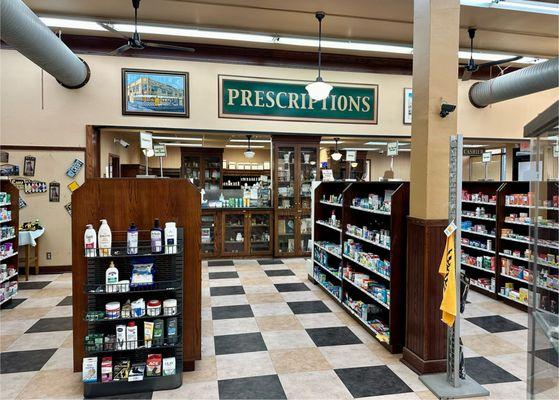 Pharmacy and store shelves