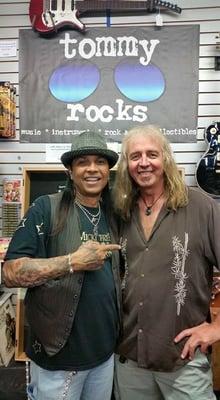 Micki Free with Tommy in the store