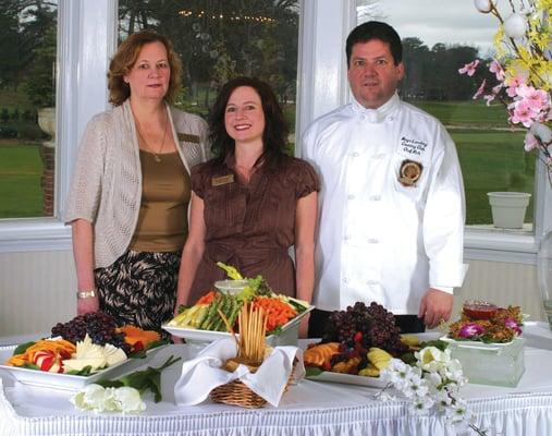 Patty Wristbridge, Director of Special Events, Barbara Kraly, General Manager, Richard Salerno, Head Executive Chef.