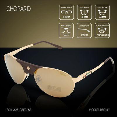 Chopard SCH-A25-08FC Aviator LIMITED EDITION Men Sunglasses Gold 23K GP Pilot Mirrored