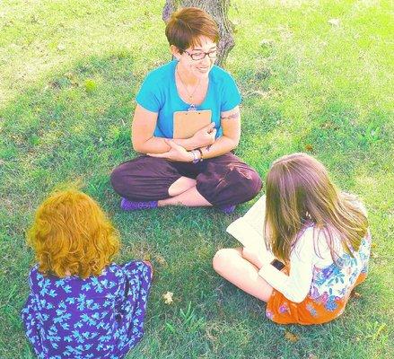 Meg teaching in the park