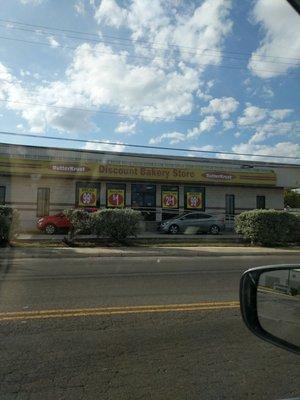 Front view of the store off the road.