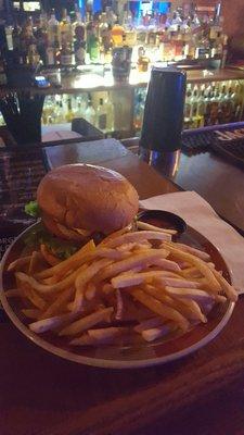 Classic burger with fries. Really excellent.