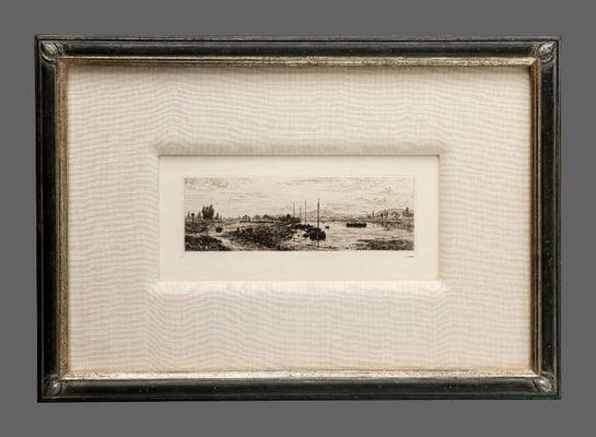 Antique photograph framed with finished corner moulding and Raphael liner