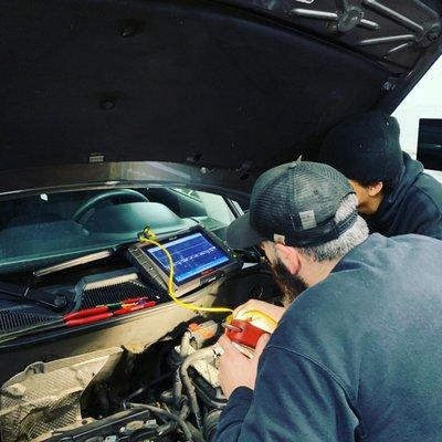 using the scope for a check engine diagnostic test