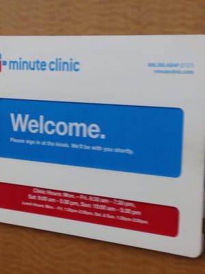 In store doctor's clinic hours