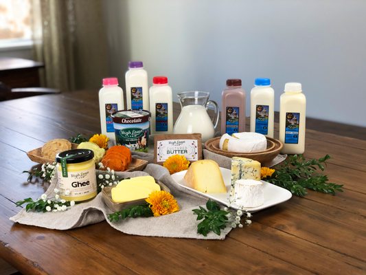 We offer a variety of dairy products made with our pure Jersey cow's milk: Cheese, Butter, Ghee, Ice Cream, and Milk & Cream.