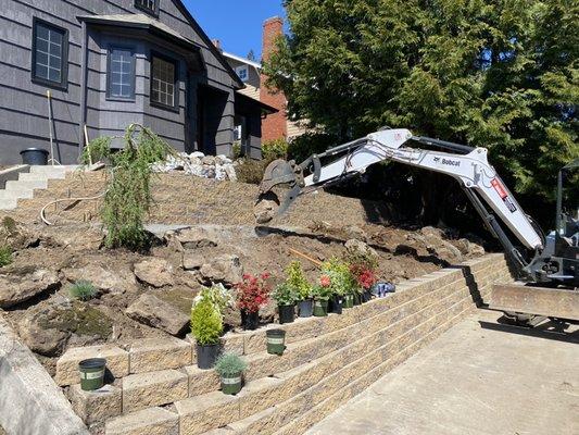 Retaining wall process