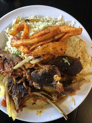 An amazing goat and rice plate