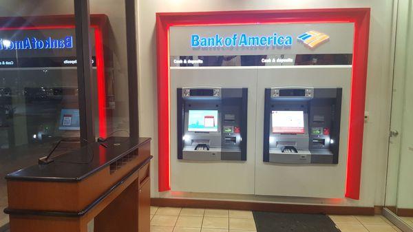 ATMs in the secured lobby