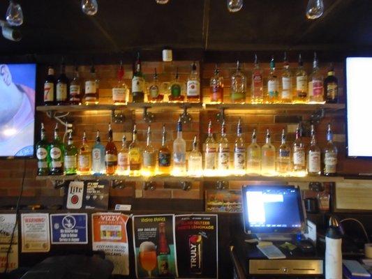 The back bar.