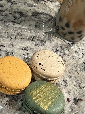 Okinawa, Thai Tea, and Matcha macarons~5 Stars!