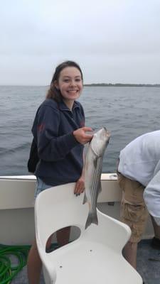 She caught three !! ( only wanted to hold the smaller one)