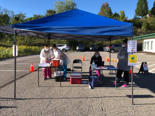 Flu clinic during a pandemic