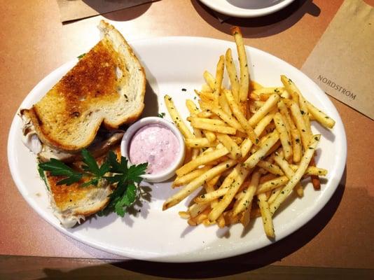 Roasted chicken and goat cheese panini - $11.50