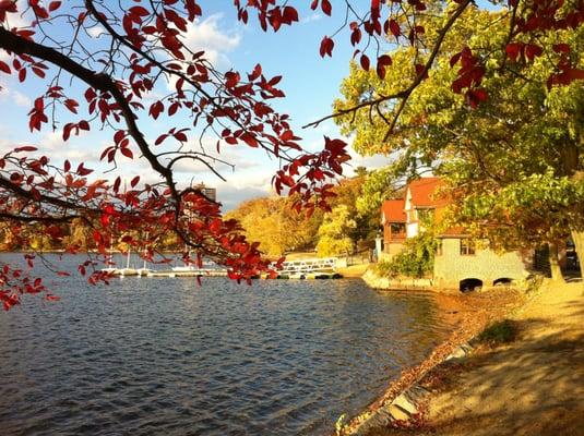 Classic view of the Boathouse at the Pond in #jamaicaplain.