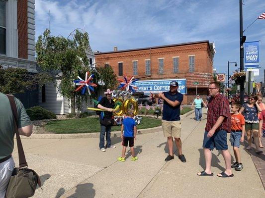 Outside courthouse during 200th celebration of county