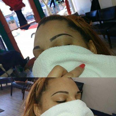 Eyebrows sculpted, shaped and filled in by Smiley