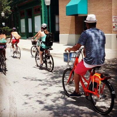 Instagram post by @orlbiketours | We've got these beautiful orange bikes for you in case you haven't got a pair of wheels of your own!